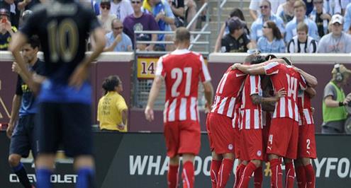 أولمبياكوس يهزم مانشستر سيتى بضربات الجزاء الترجيحية بالكأس الدولية للإبطال